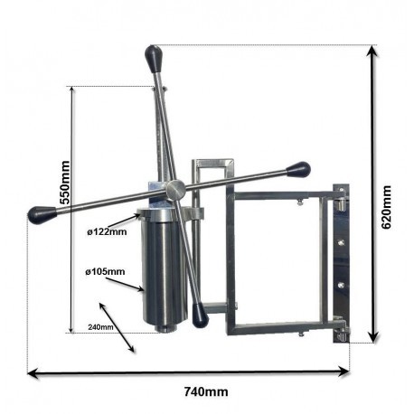 Machine à churros Inox - Grand doseur chichi - 4,5Kg - Acier